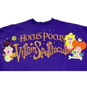 Hocus Pocus Villain Disney Parks Spirit Jersey XL Purple Sparkle Halloween Shirt